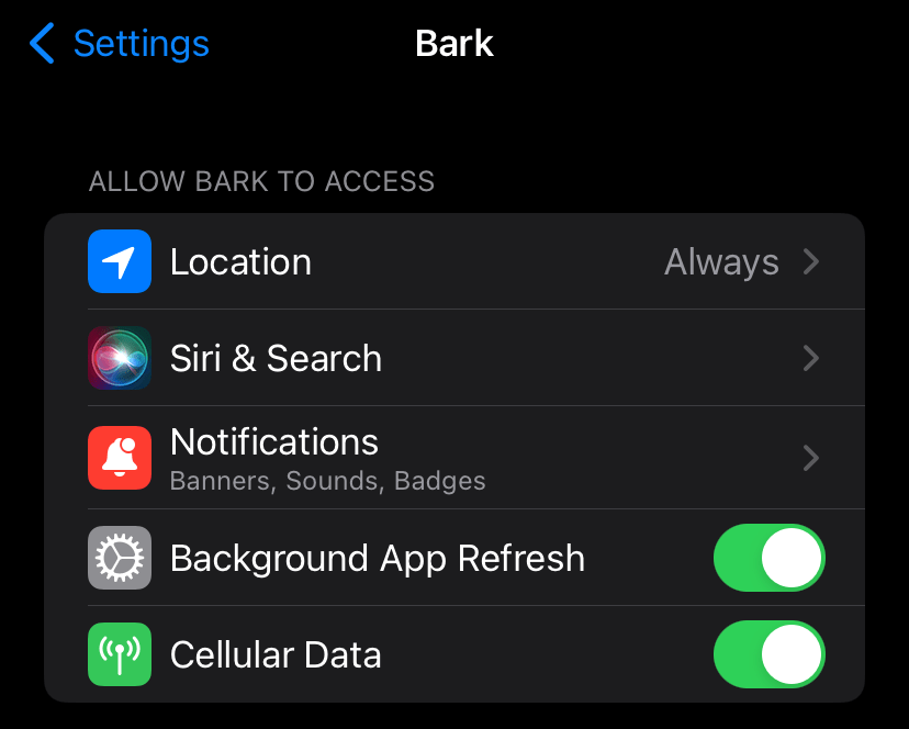 Location alerts and tracking Bark