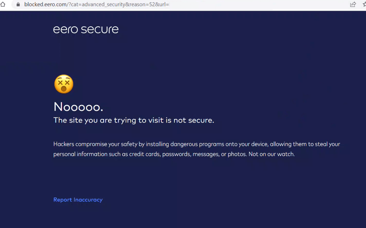 A website I'm trying to reach is blocked by eero MicroQuant