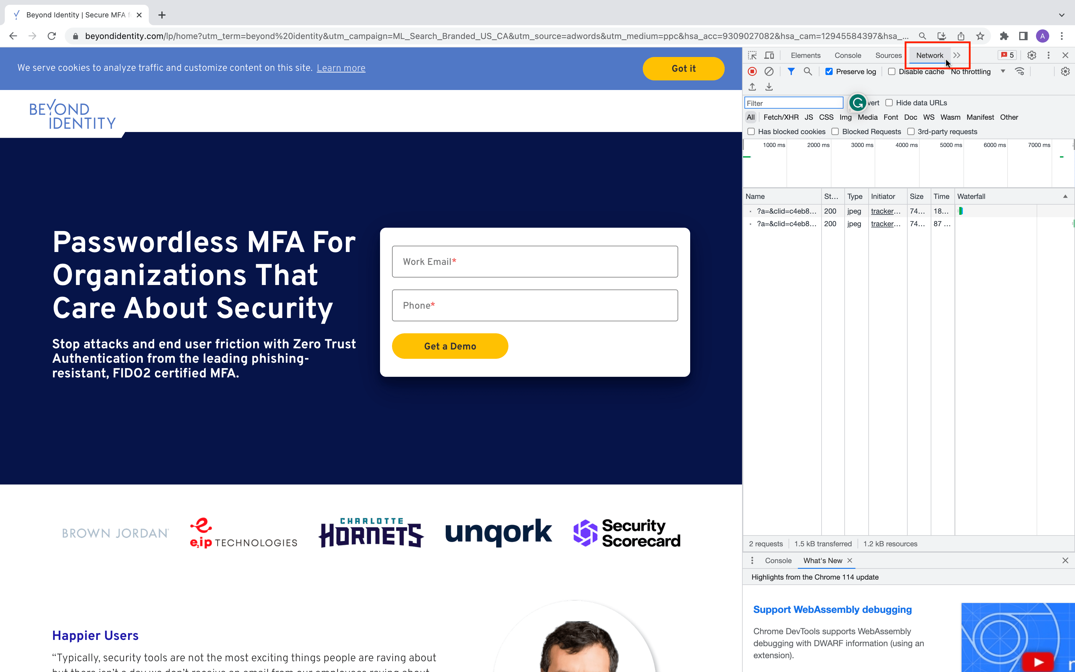 How to create a HAR file in Chrome Beyond Identity