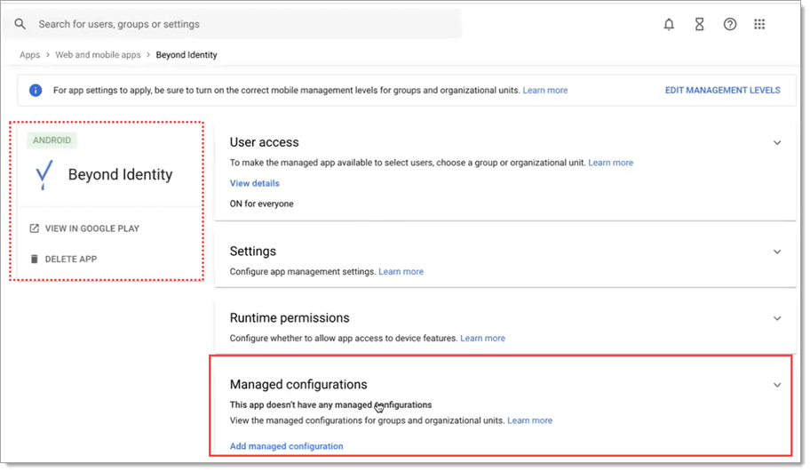 Integration Guide for Google Workspace MDM Beyond Identity