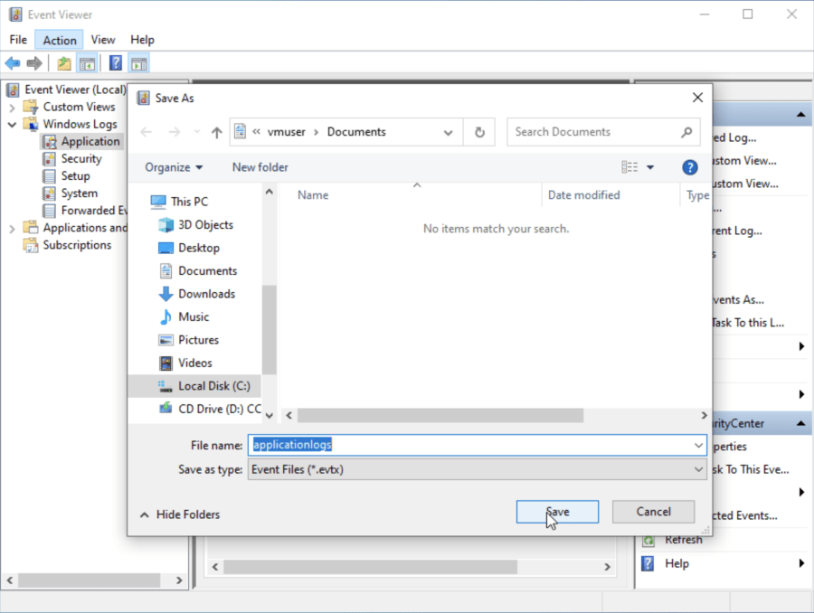 How to Export Windows event logs from Event Viewer Beyond Identity