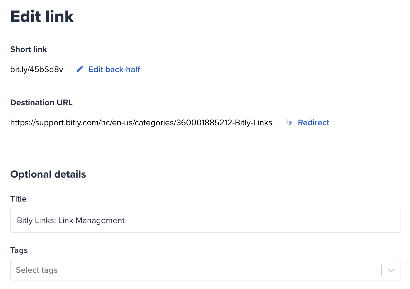How do I change the title of a link? Bitly Support