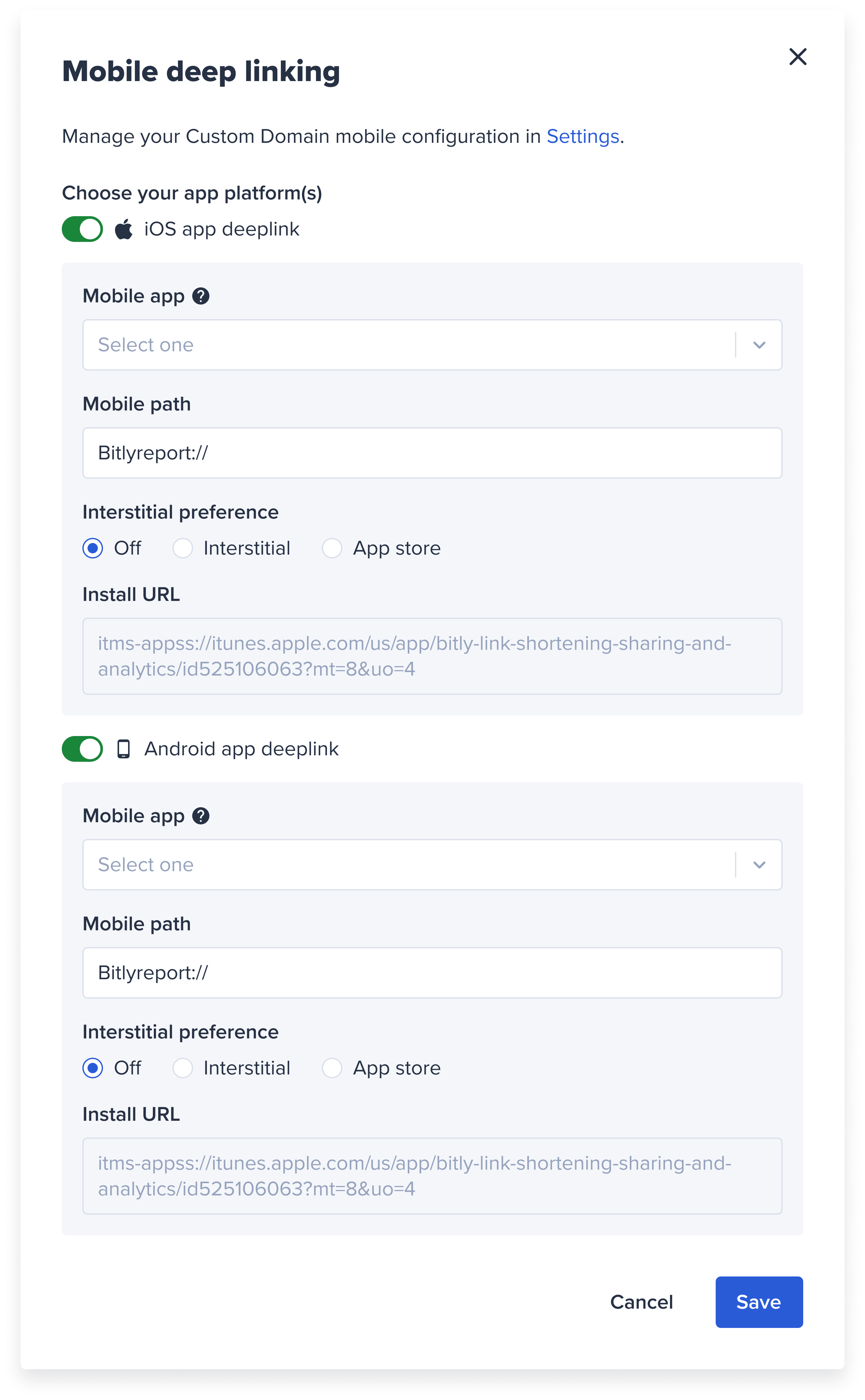 Is it possible to create Custom Scheme links with Bitly? Bitly Support