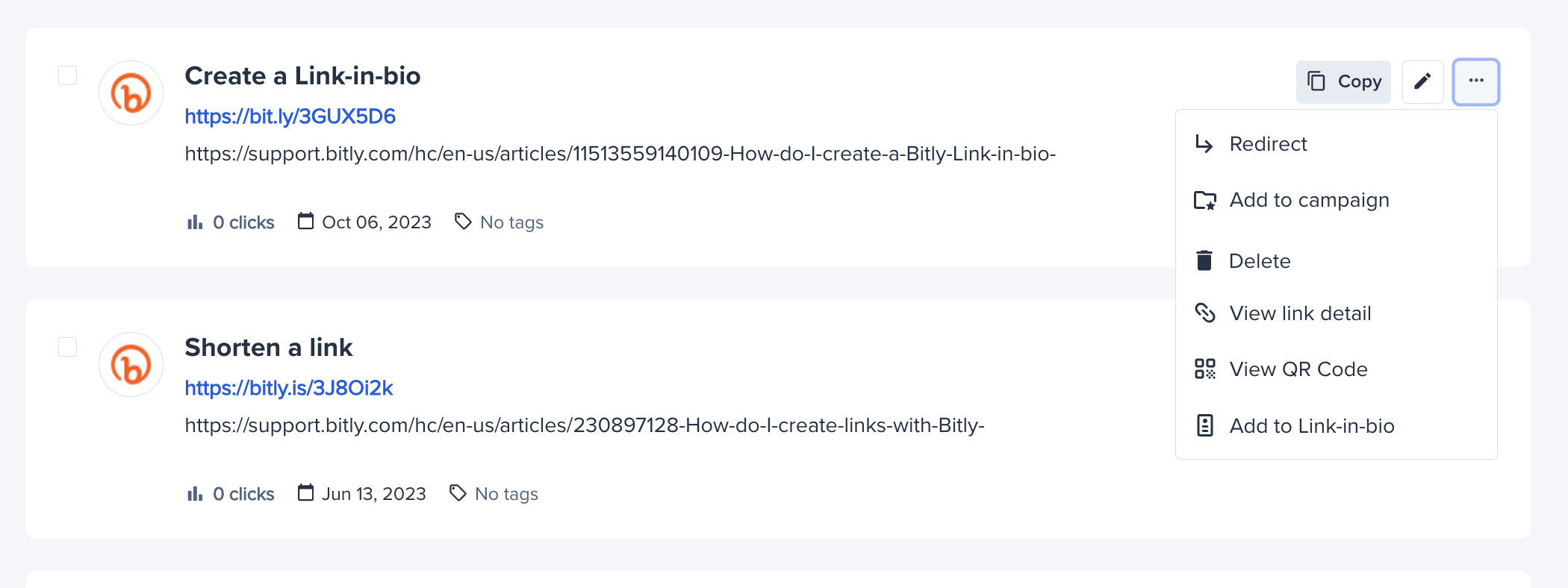 What’s new on the Bitly Links page? Bitly Support