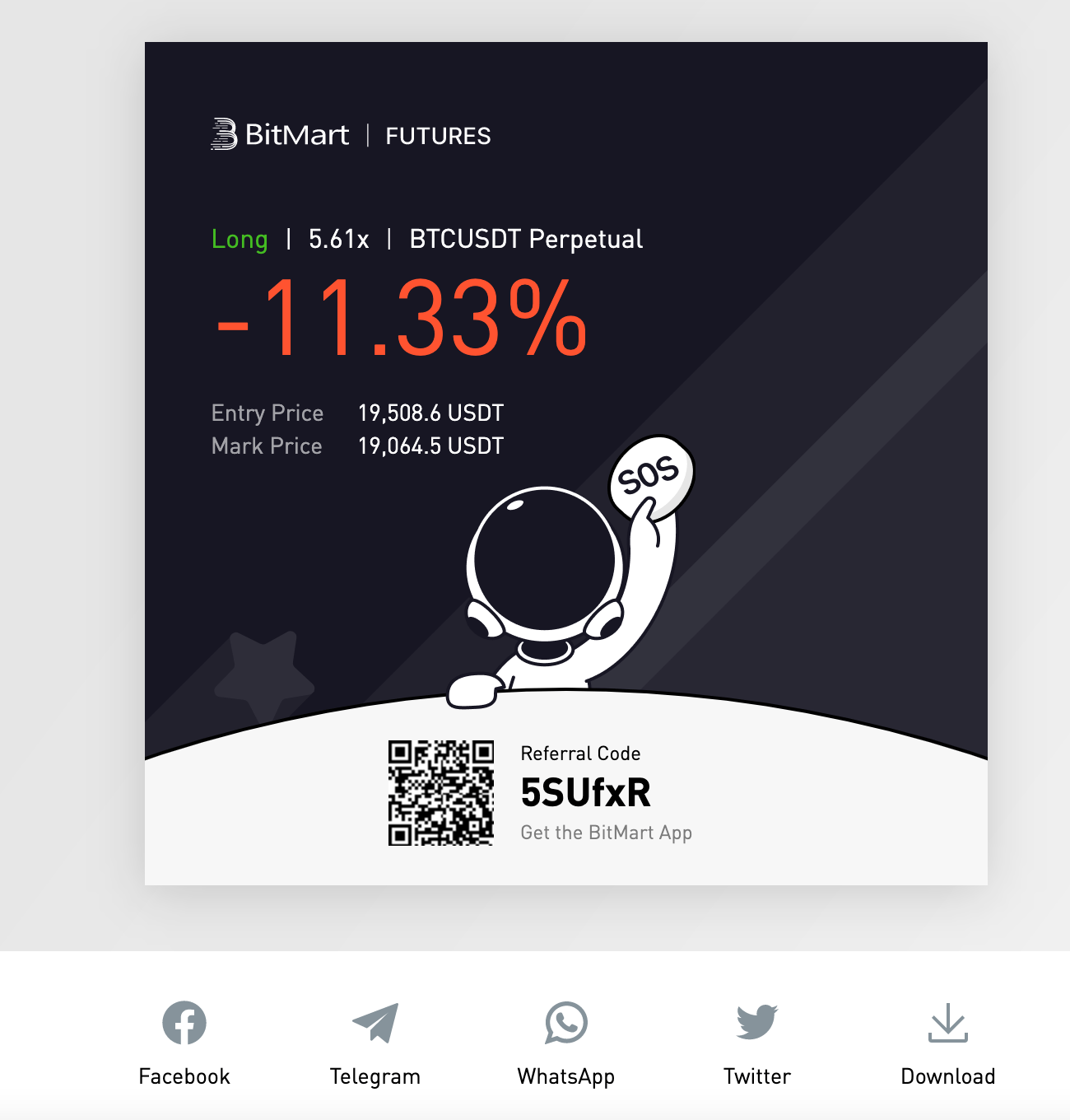 How to share a PNL card BitMart