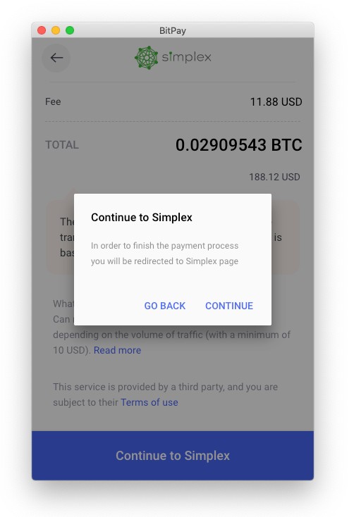 How do I buy crypto through Simplex? BitPay Support