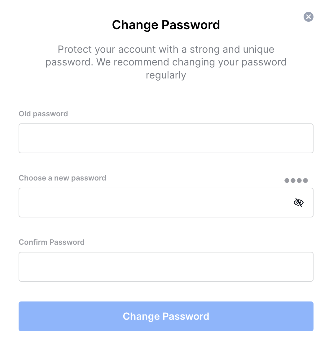 How to change a password? Blockchain Support Center