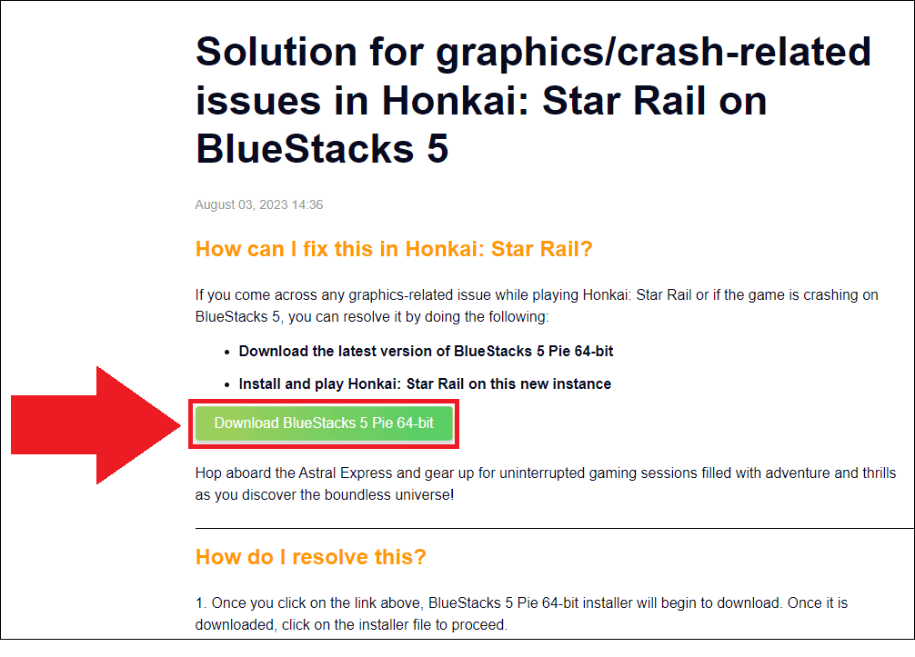 BlueStacks 5 『崩壊：スターレイル』のグラフィック/クラッシュ関連の不具合の解消法 BlueStacks サポート
