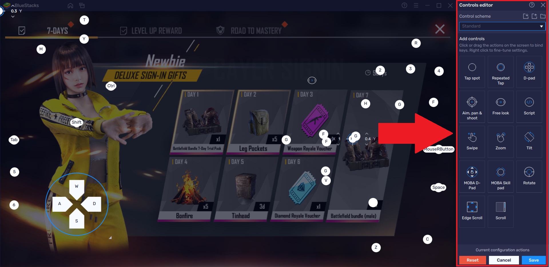 Keyboard controls for Free Fire on BlueStacks 5 BlueStacks Support