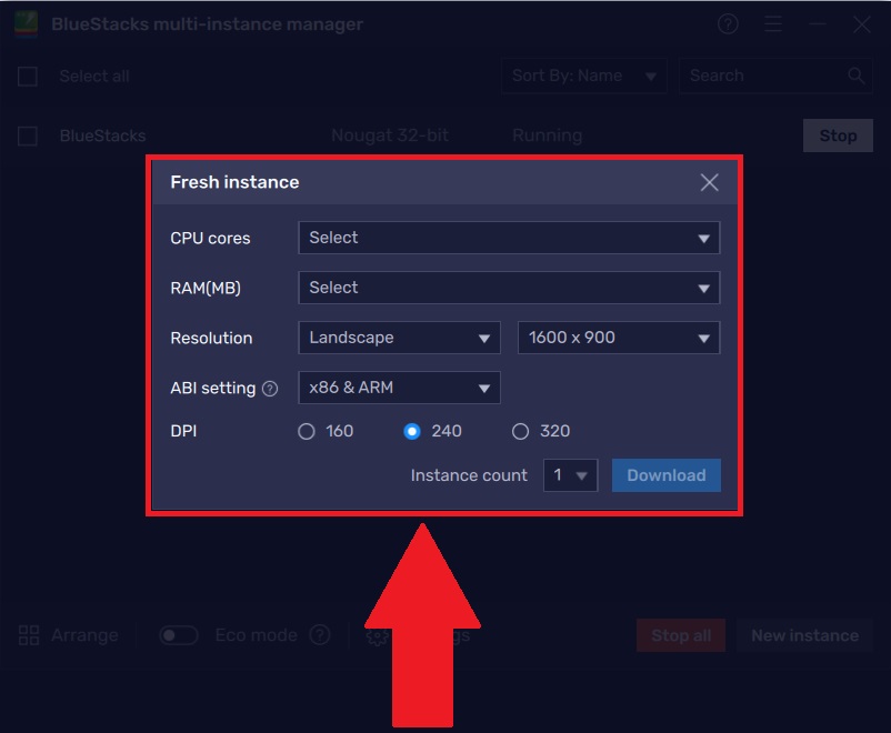 How to create a BlueStacks 5 Nougat 64bit instance BlueStacks Support