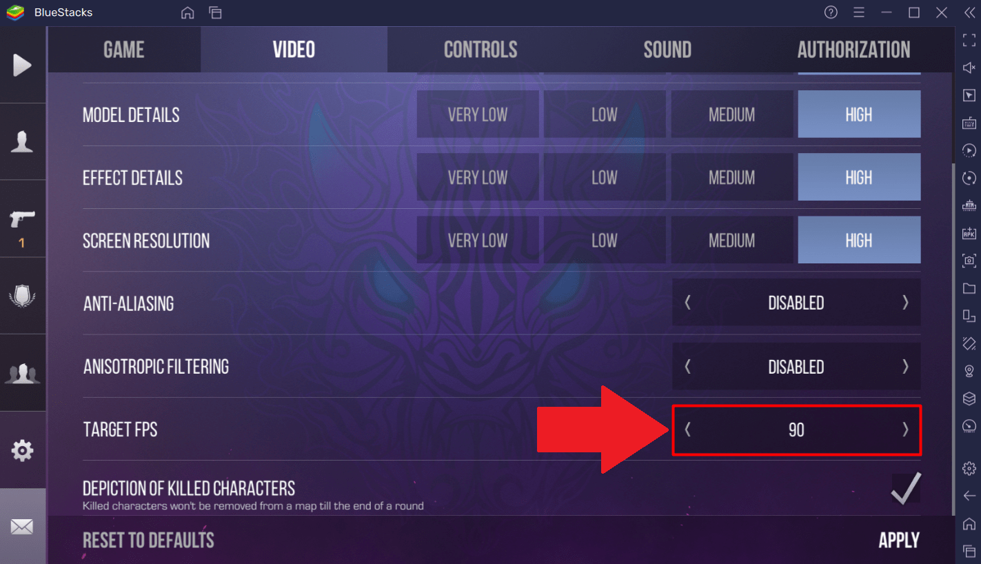 settings for Standoff 2 on BlueStacks 5 BlueStacks Support