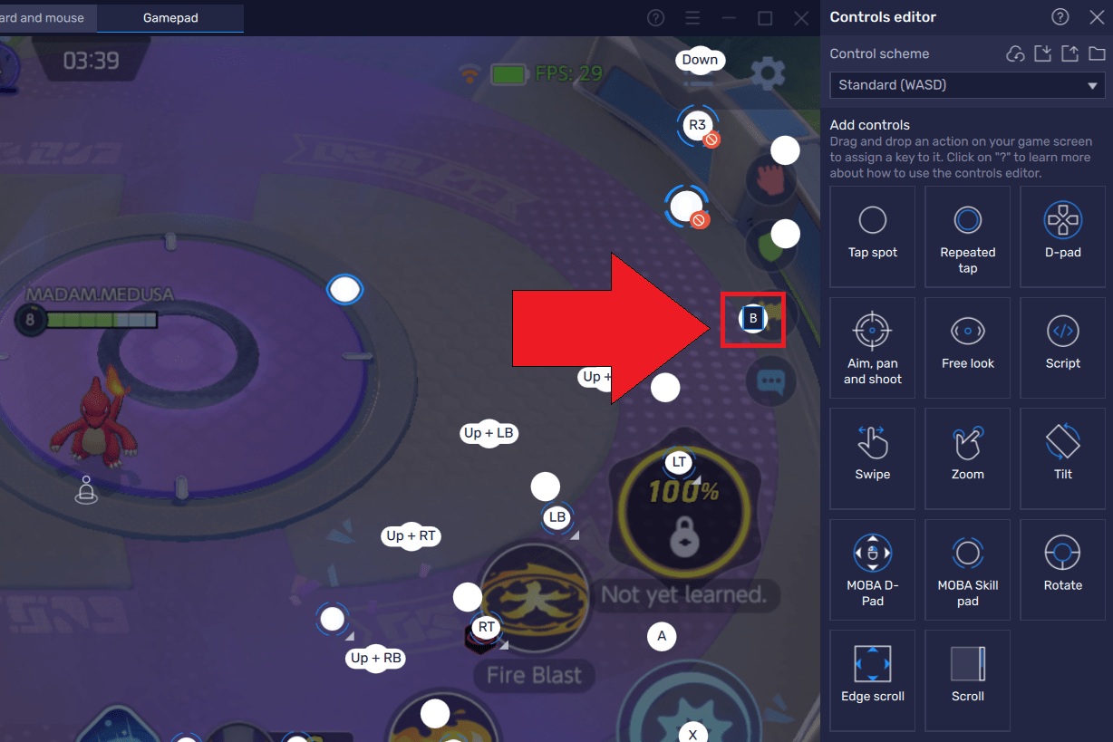 How to create/edit gamepad controls for Pokemon Unite on BlueStacks 5
