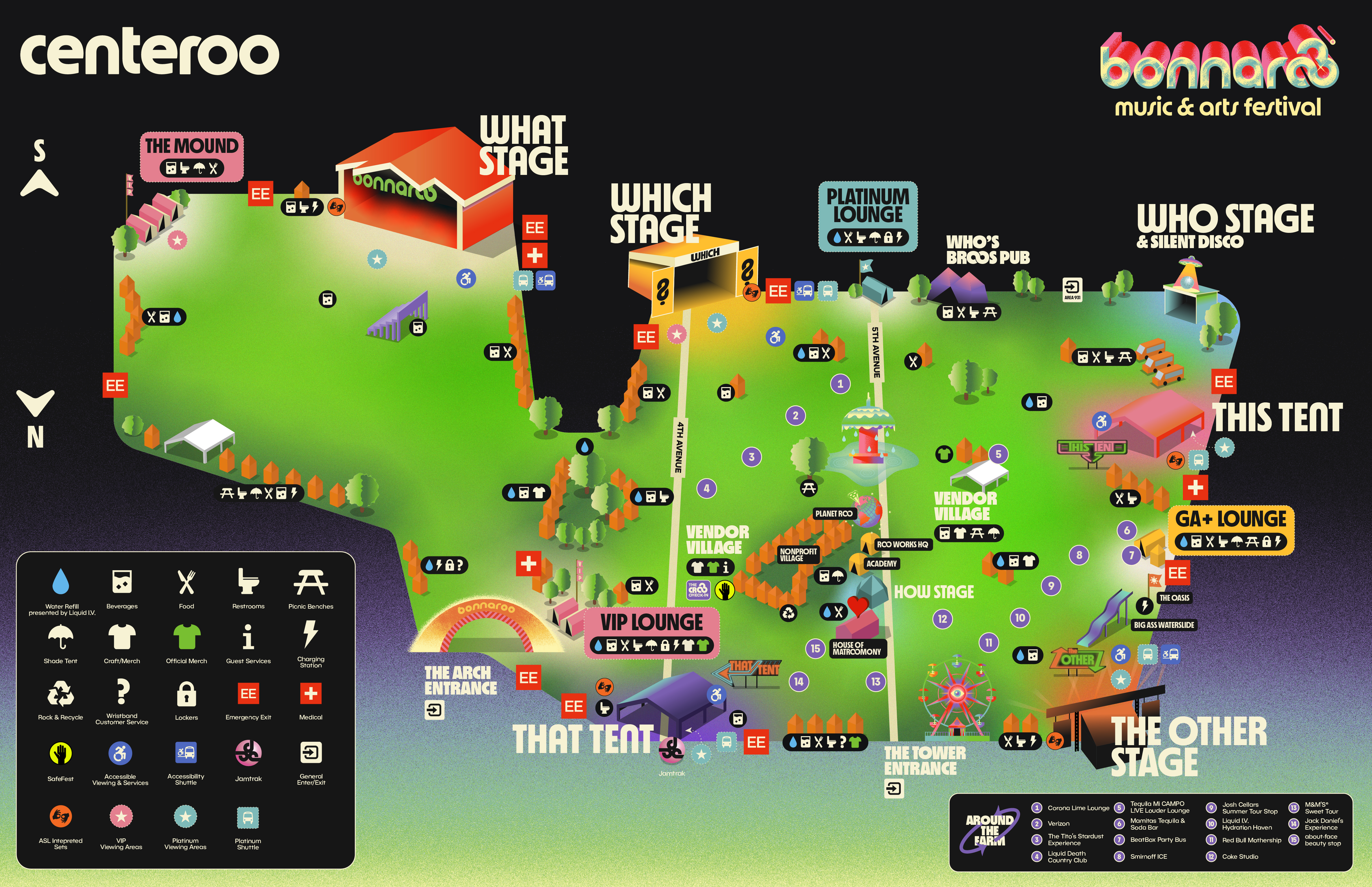 Centeroo & Outeroo Maps Bonnaroo Information