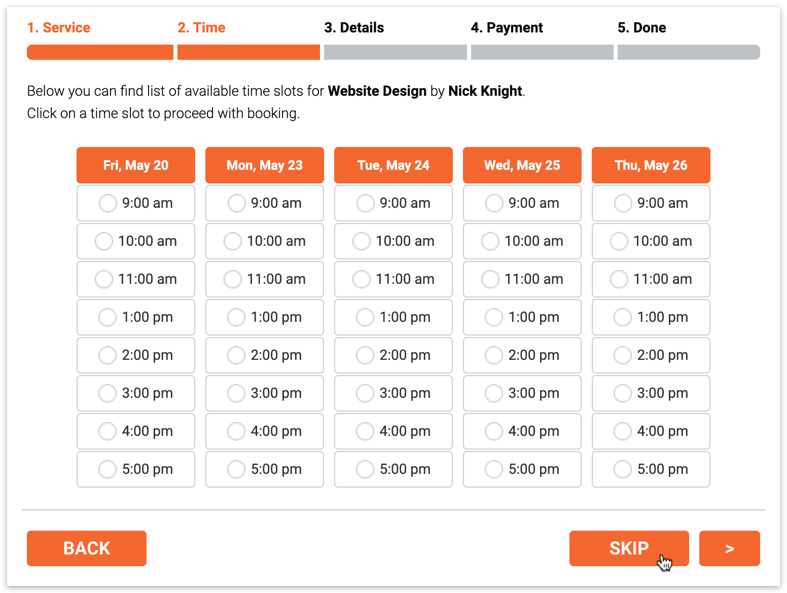 Skip time selection (Tasks Addon) Bookly Help Center
