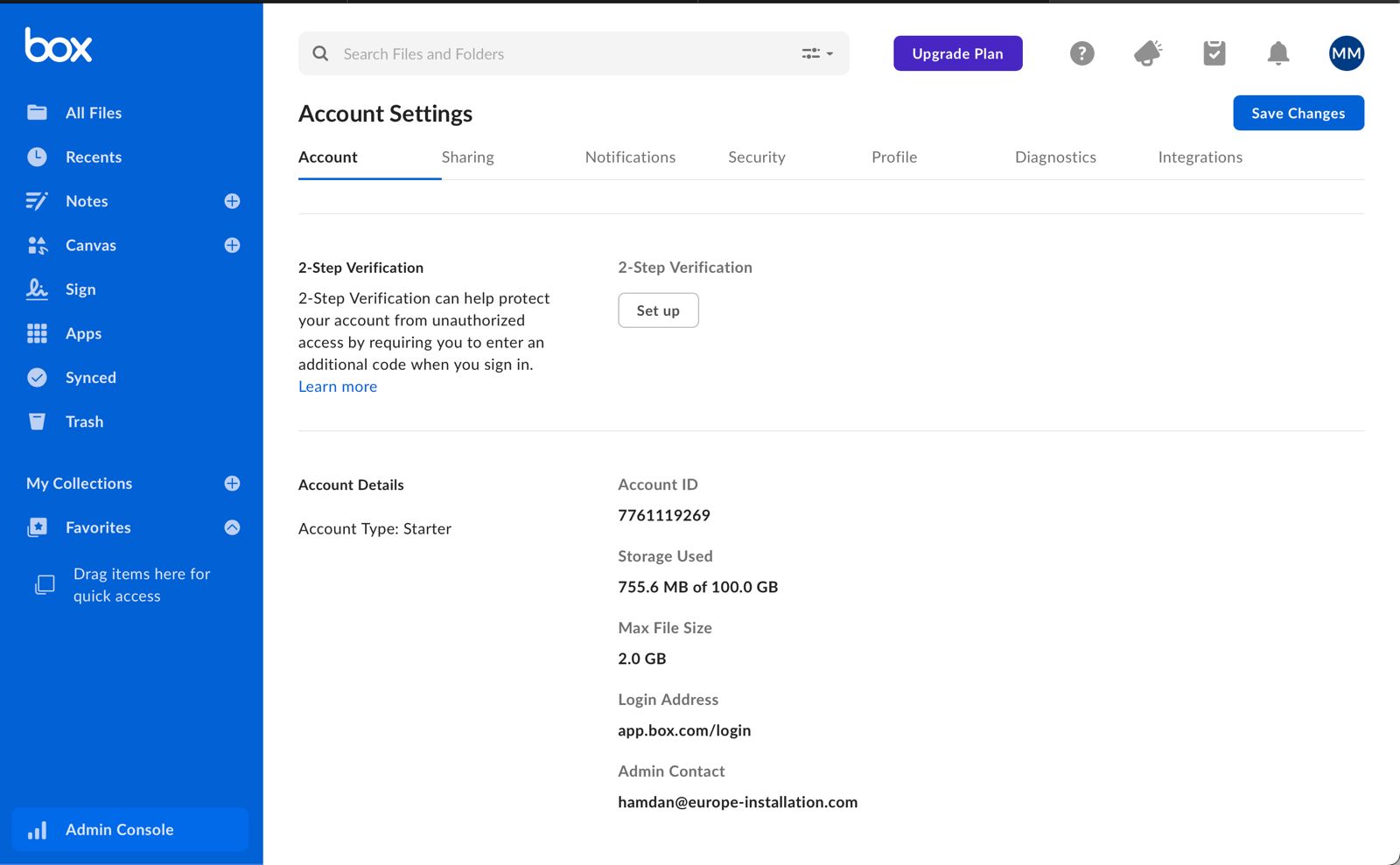 Account storage limit reached despite of free capacity Box Support