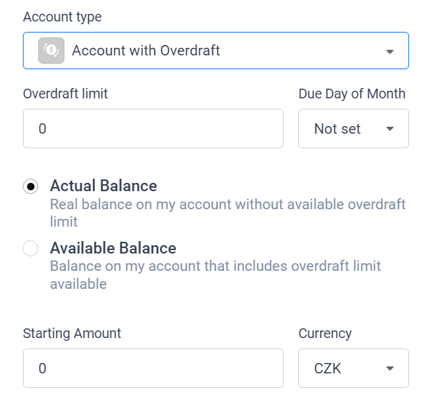 How to set up an overdraft account BudgetBakers