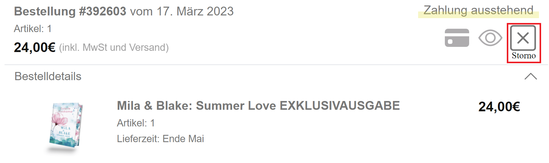 Wie kann ich meine Bestellung stornieren lassen? Bücherbüchse