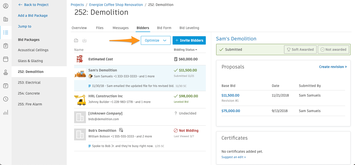 Optimizing your Bidder List BuildingConnected (us)