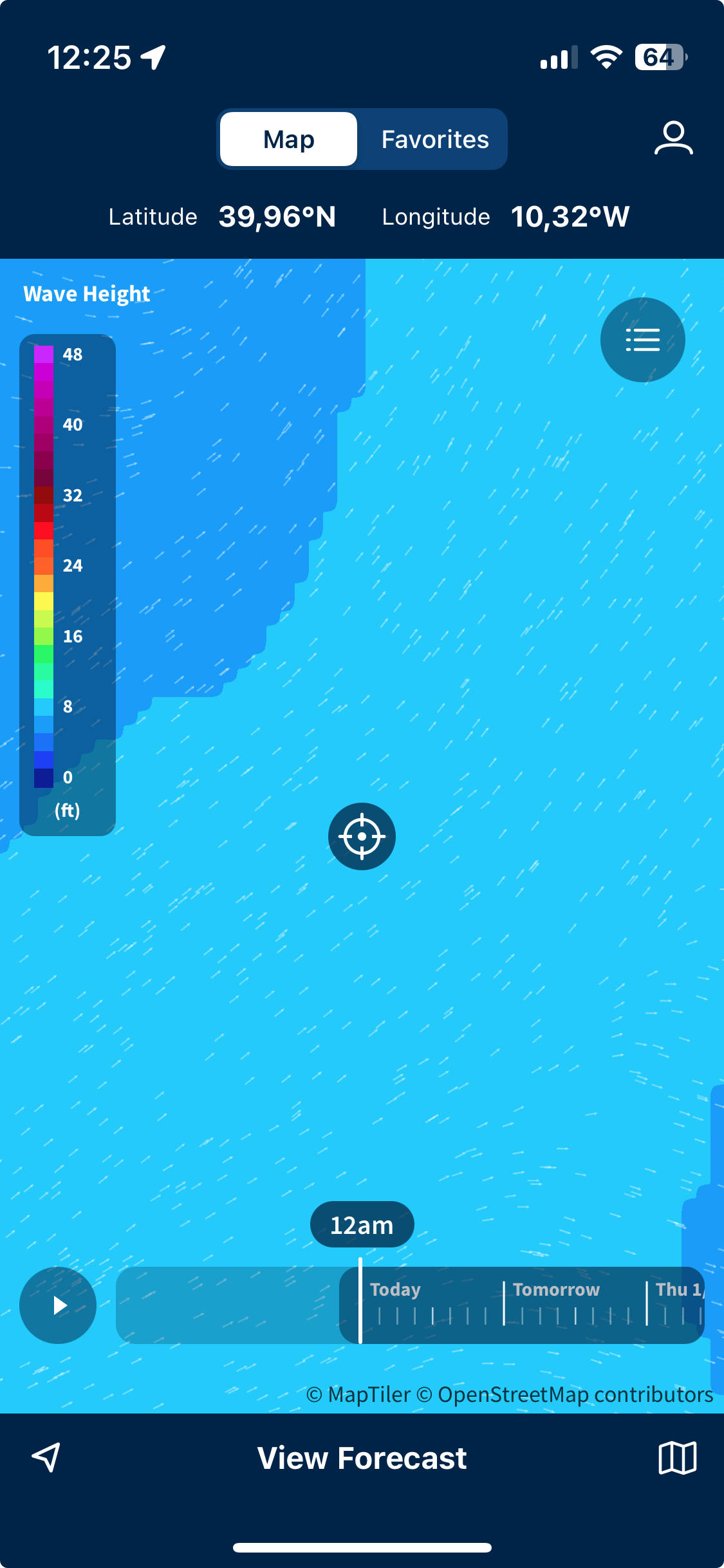 The app opens up at the wrong location Buoyweather