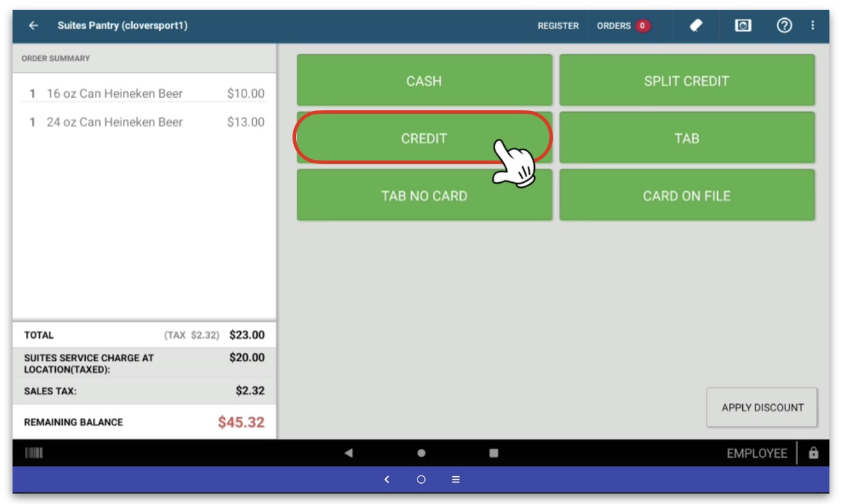 How to Create and Close Out a New Order in Server Station Location) Clover Sport