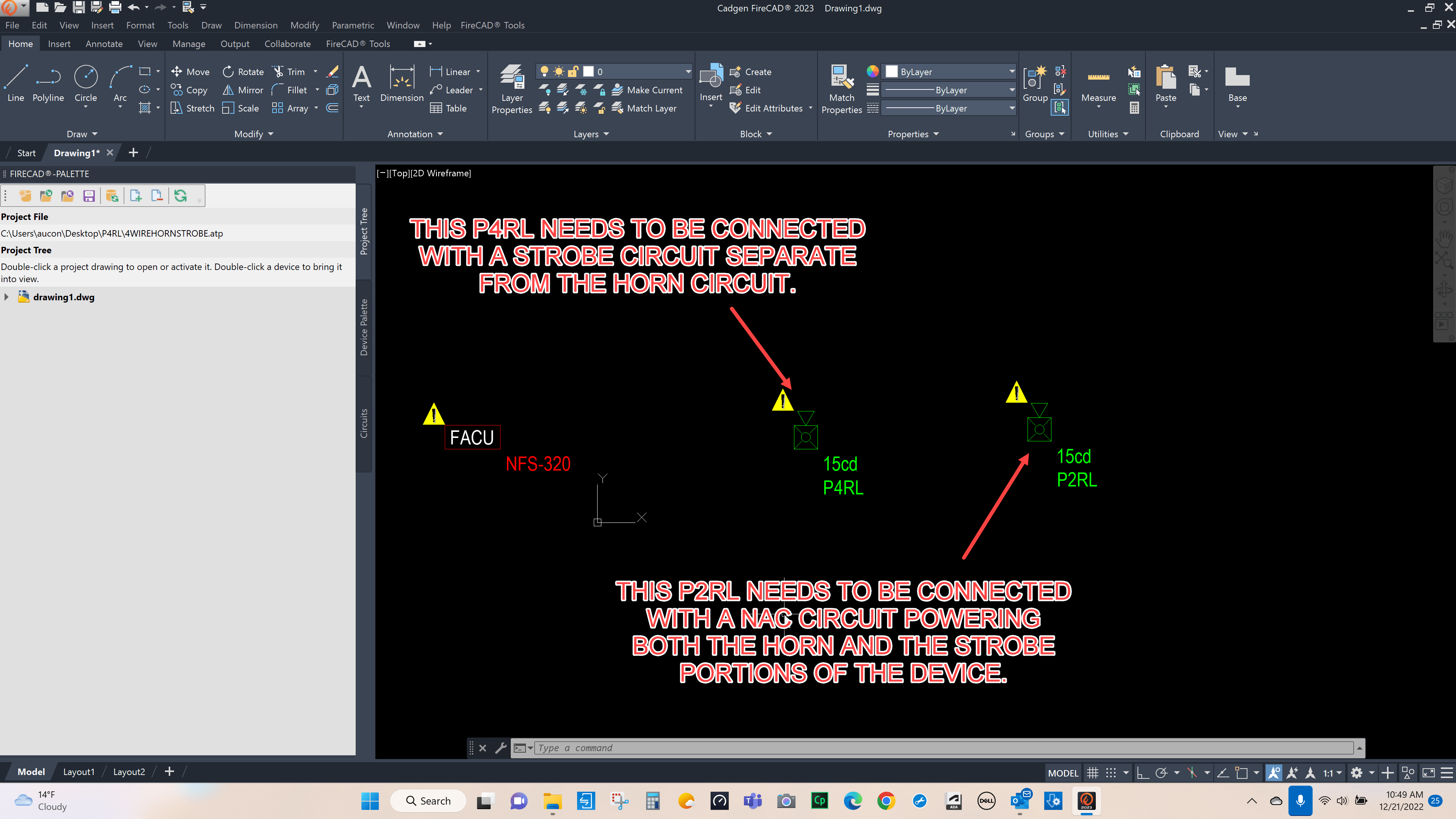 CONNECTING 4WIRE HORNSTROBES TO NAC CIRCUITS Cadgen Software