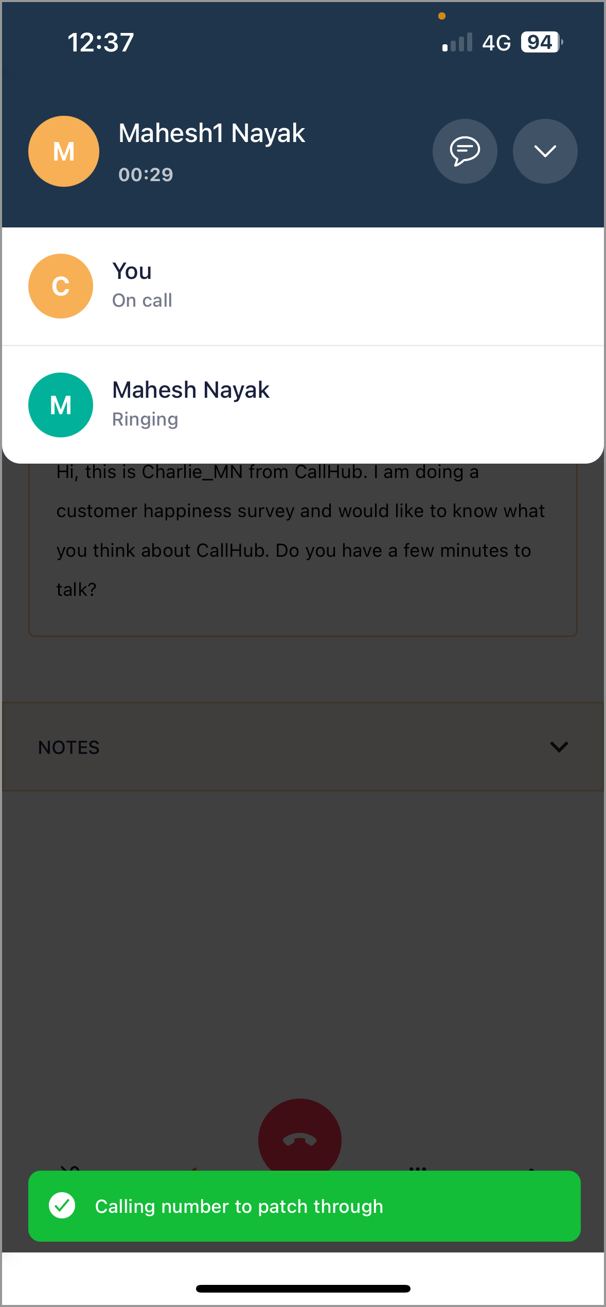Patchthrough Calling in Call Center Campaigns Mobile App CallHub