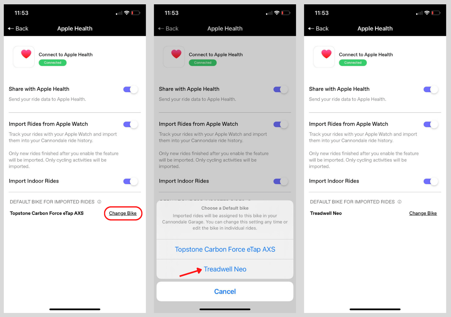 AppleヘルスケアまたはAppleウォッチをキャノンデールアプリに接続する方法 Cannondale