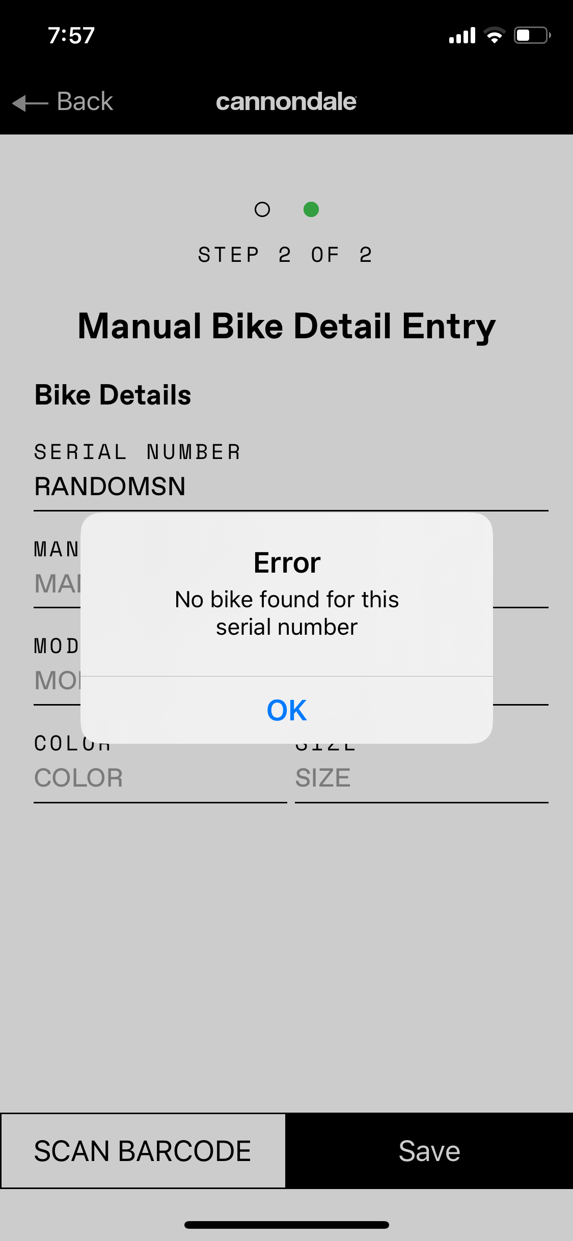 The Cannondale App does not find my bike serial number – Cannondale
