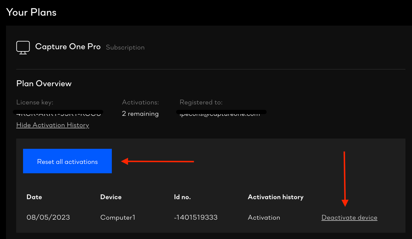 Deactivating Capture One Home