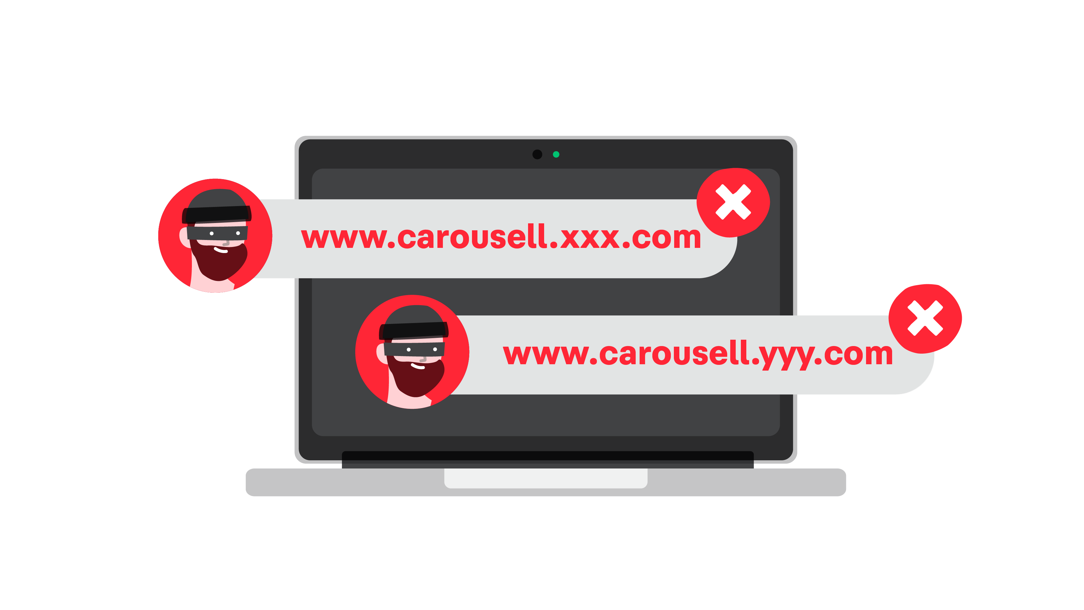 Phishing emails or suspicious links claiming to be from Carousell