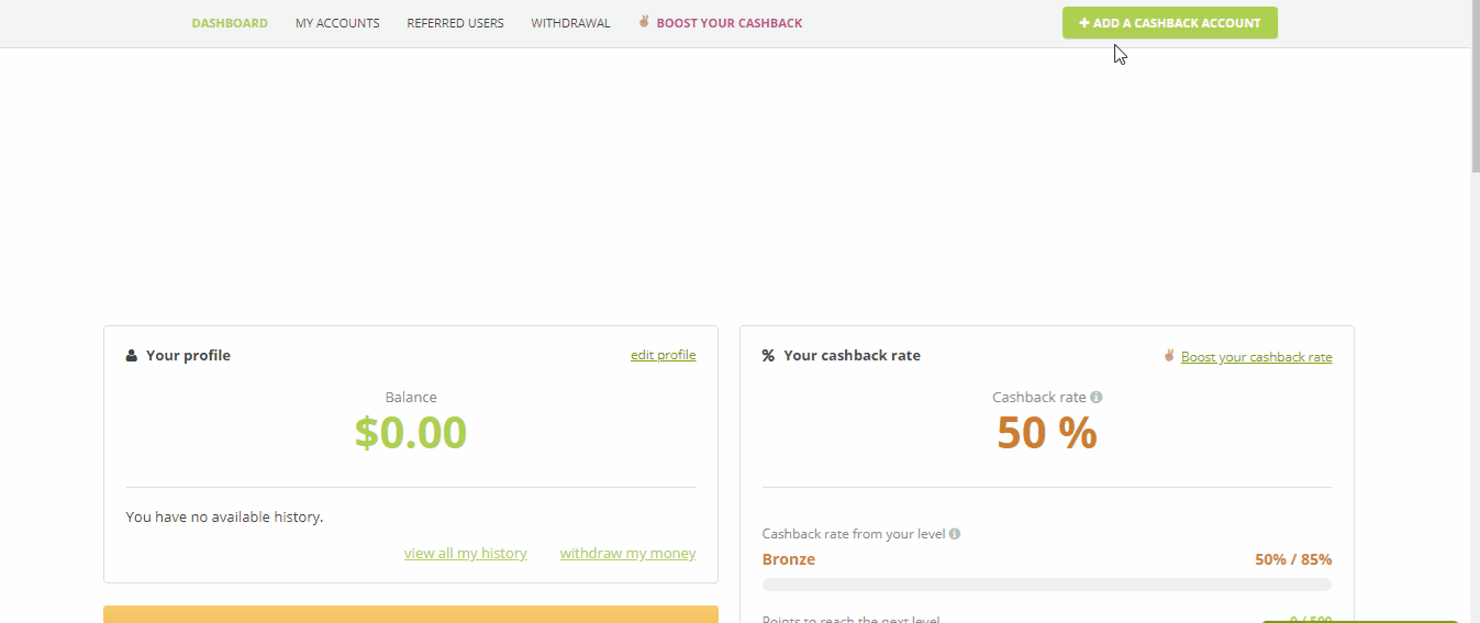 How to add a cashback account? Cashbackcloud Support