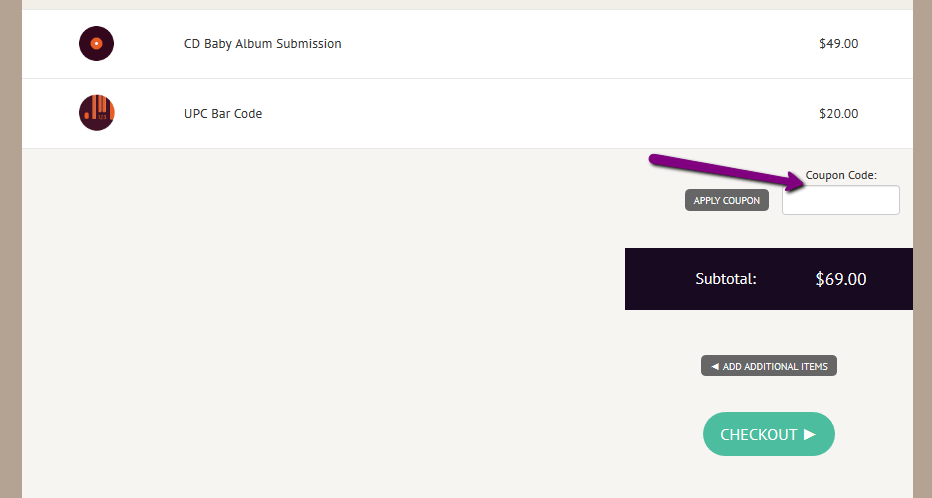 How do I check out with a coupon? CD Baby Help Center