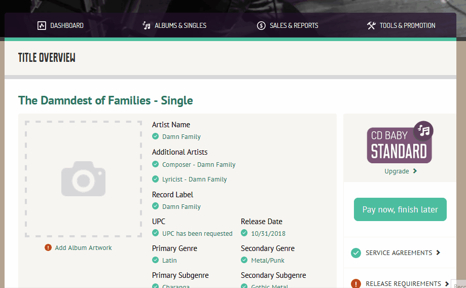 How do I upload my album art? CD Baby Help Center