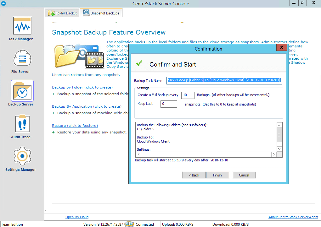How to Enable Snapshot Backups on the Server Agent