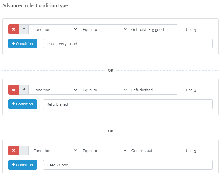 Amazon condition mappings ChannelEngine Help Center