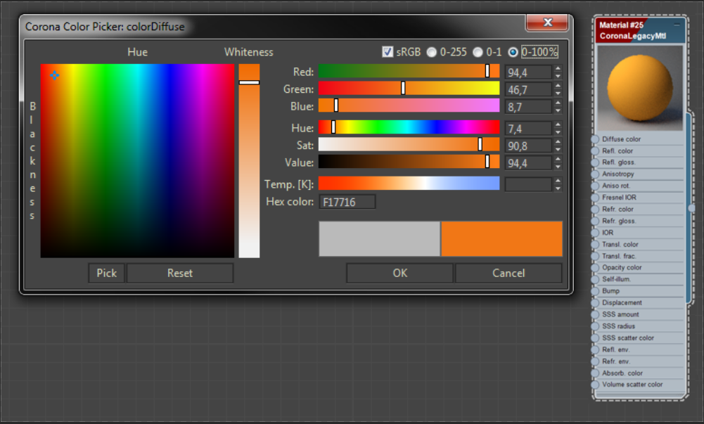 How to use the Corona Color Picker 3ds Max? Chaos Help Center