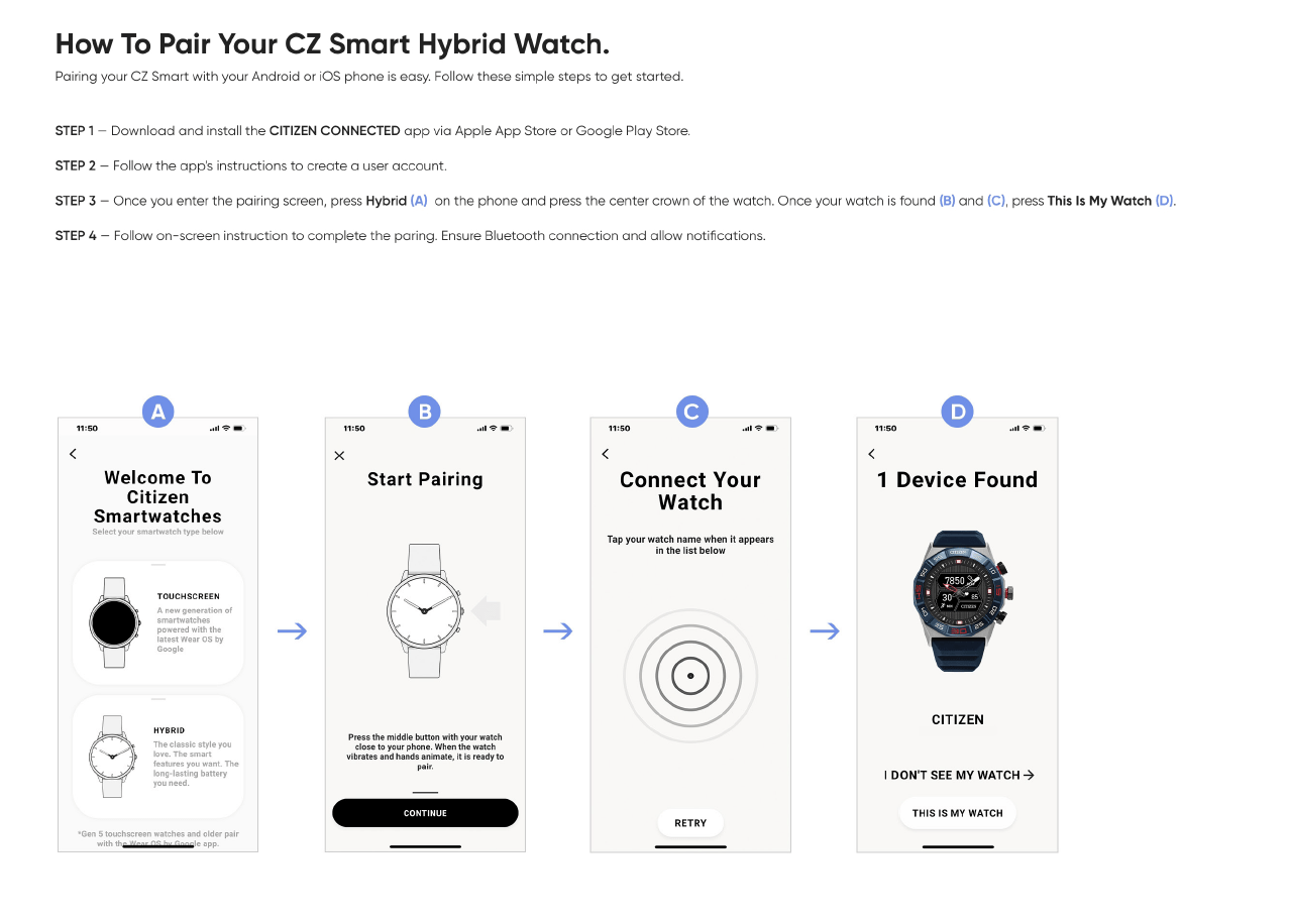 How can I sign up for an account to use the Citizen Connected app