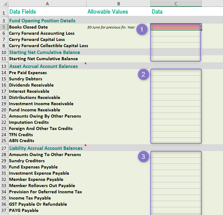 Opening Balances Class Support