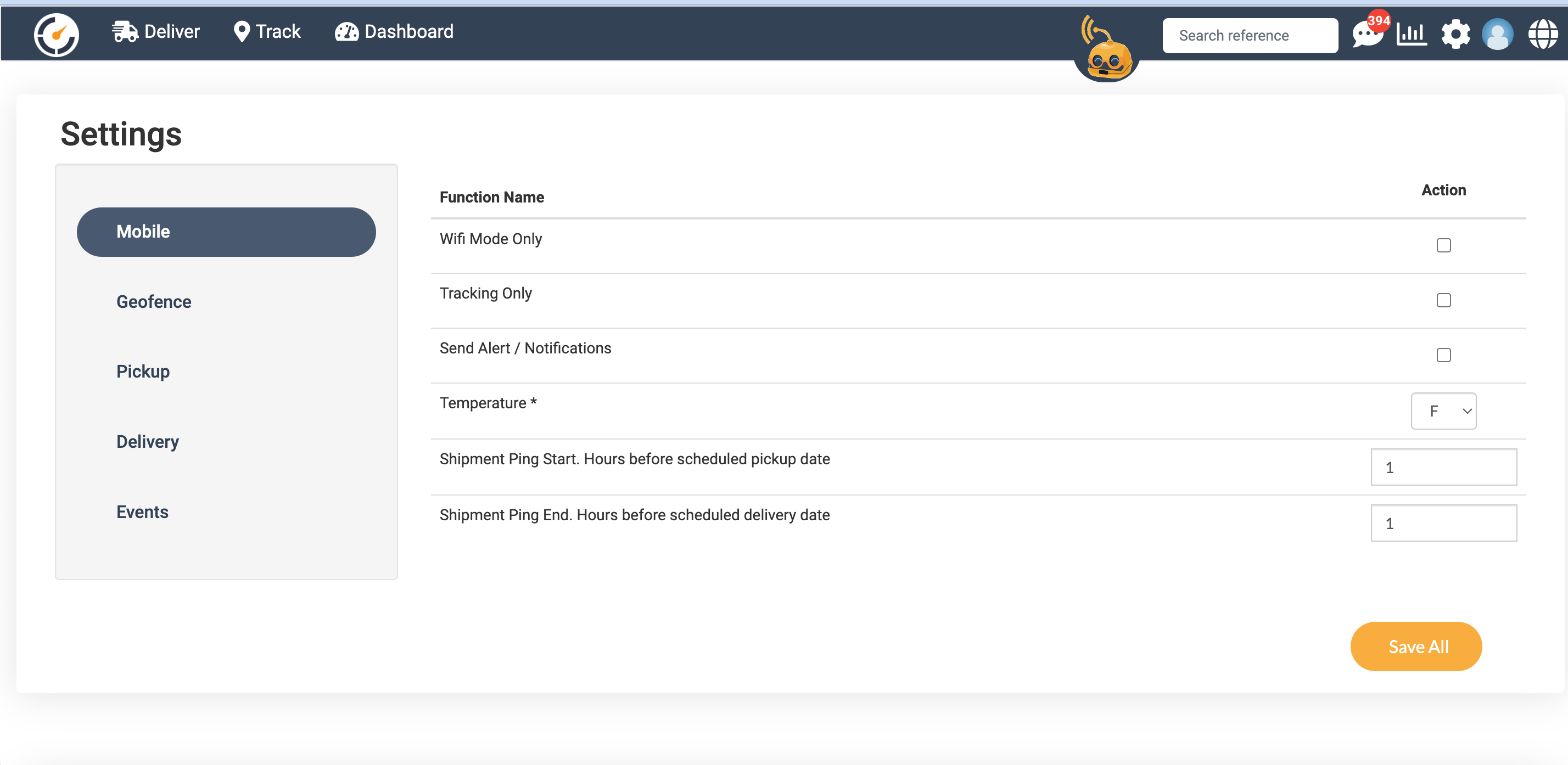 Mobile App Configuration Clockwork Logistics Systems