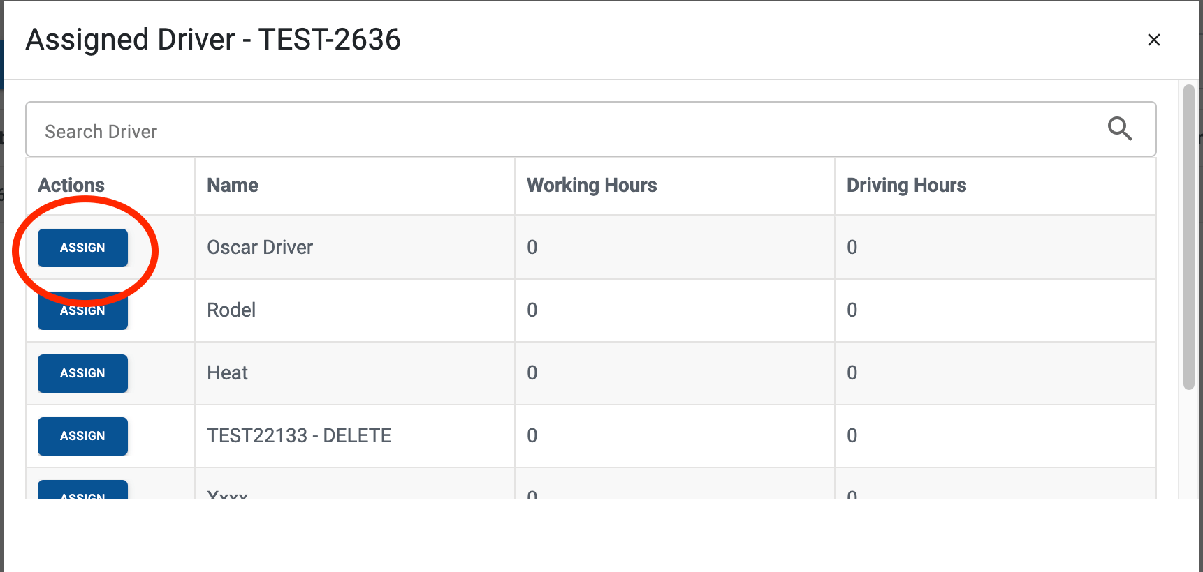 Portal Choosing a Driver Clockwork Logistics Systems