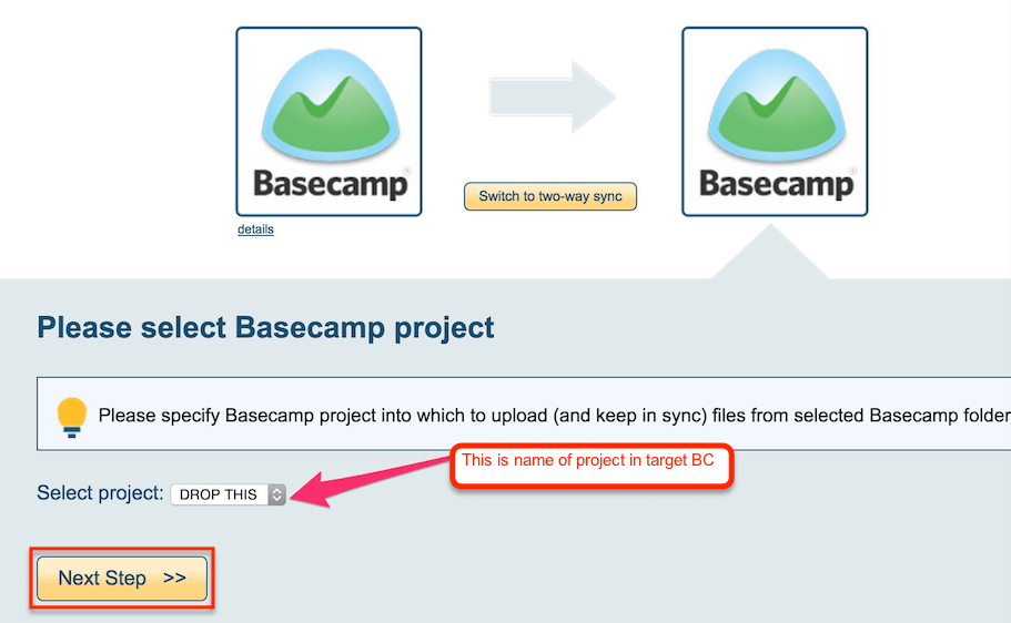 How to sync Basecamp to another Basecamp account – cloudHQ Support