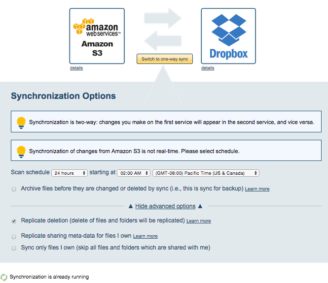 How to sync Amazon S3 and Dropbox cloudHQ Support