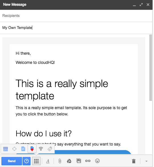 How to create and save Gmail templates inside Gmail composer cloudHQ