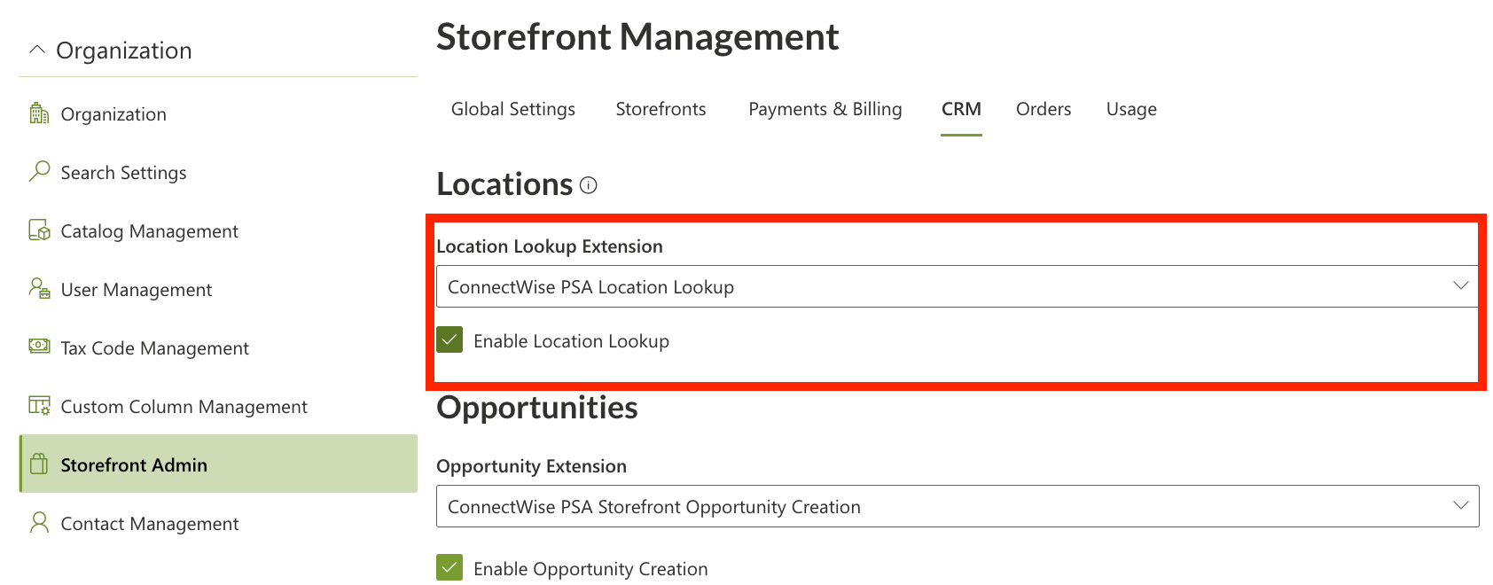 ConnectWise PSA Storefront Locations & Taxes CloudRadial