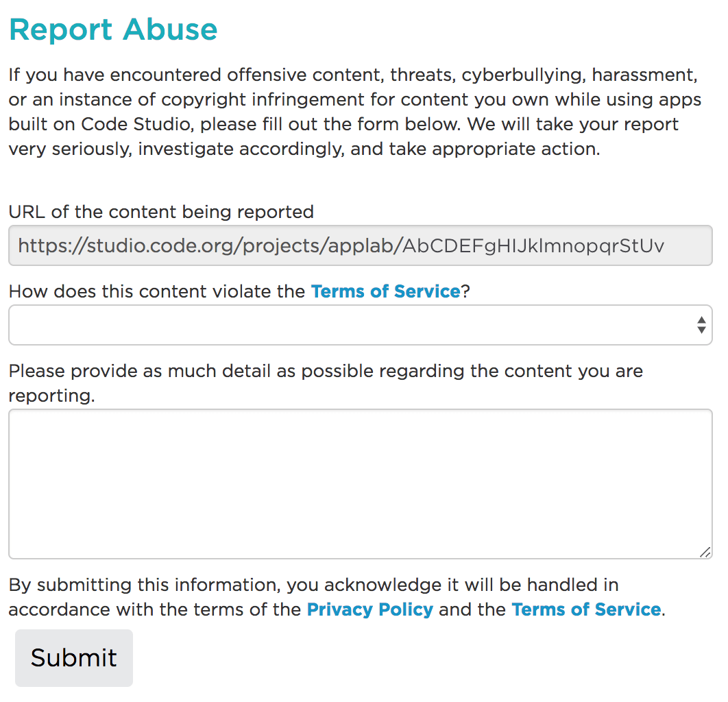 How can I report inappropriate content in the project gallery?