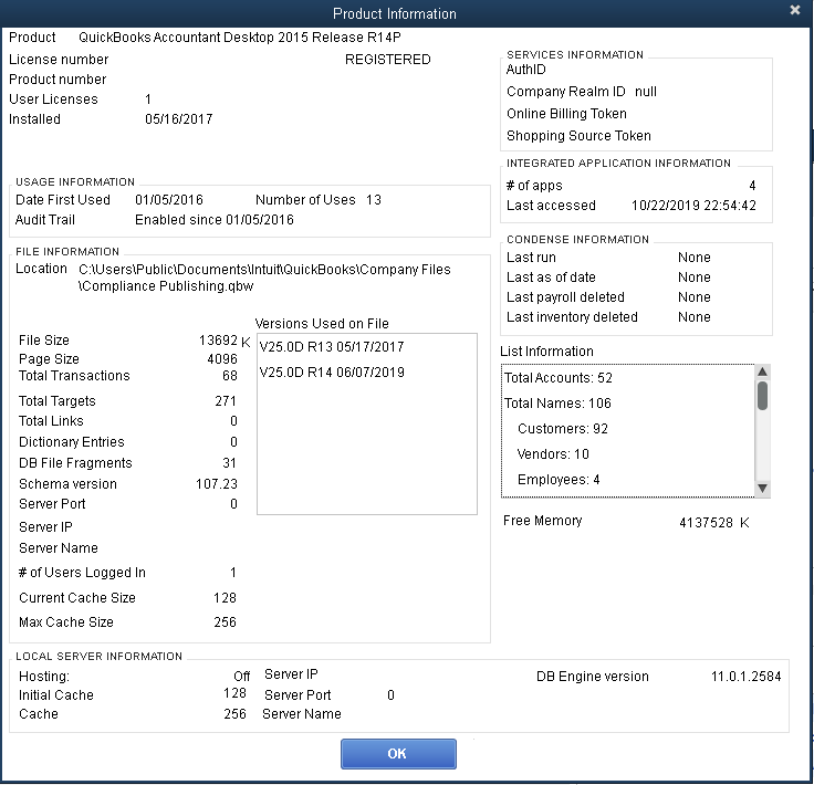 How can I copy the Quickbooks Company File location?