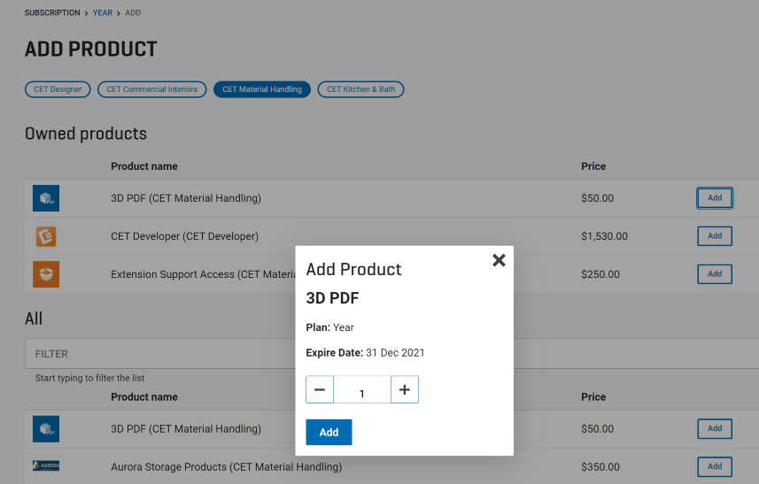 Editing your license subscriptions Configura Help Center
