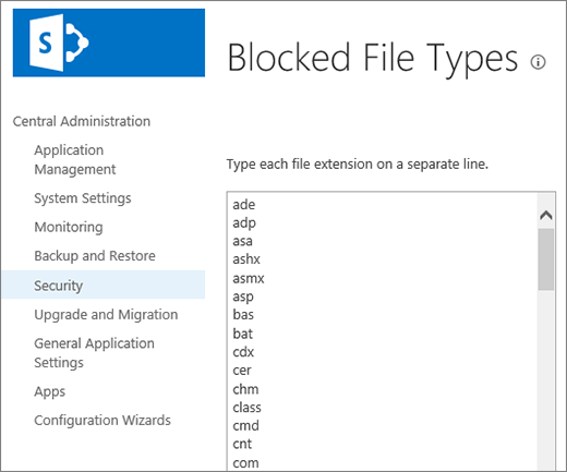 Types of files that cannot be added to a list or library Office Support