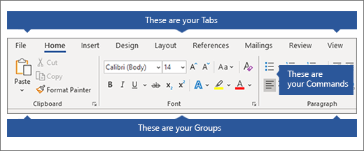 Customize the ribbon in Word Word