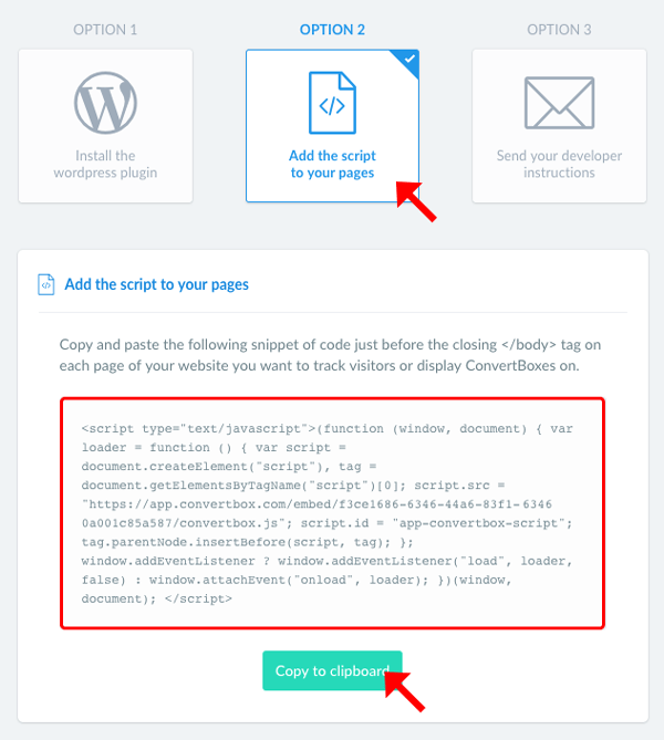 How to find the embed code for your site ConvertBox Help Desk